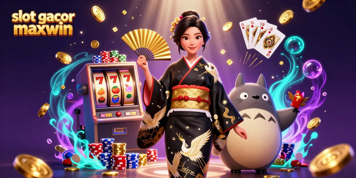 Win big today at slot gacor maxwin with this vibrant casino illustration featuring traditional and modern elements.