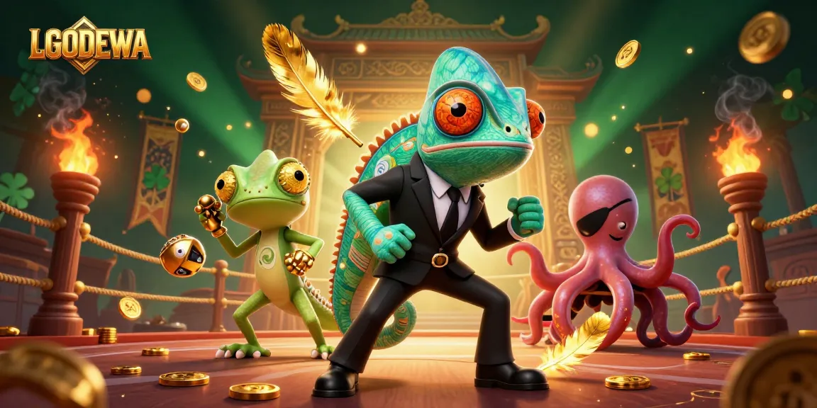 Engage with LGODEWA's vibrant 3D scene featuring dynamic secret agent characters under casino atmosphere.
