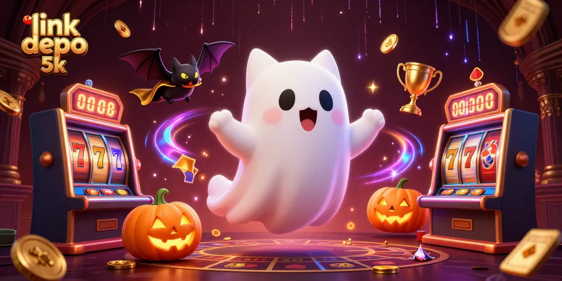 Engage with link depo 5k as a friendly ghost cat and a vampire bat explore a vibrant casino.