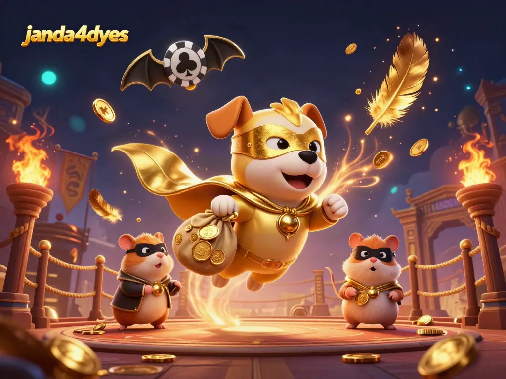 janda4dyes menghidupkan petualangan judi dengan simbol poker dan koin emas di udara