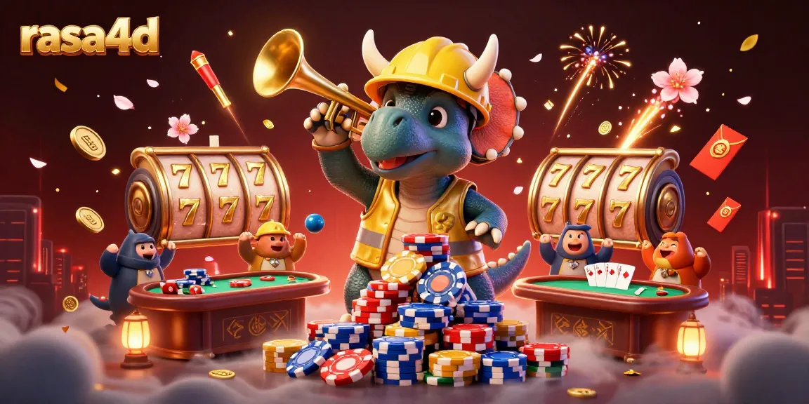 Menangkan taruhan Anda dengan rasa4d dalam ilustrasi kasino yang ceria dan meriah.