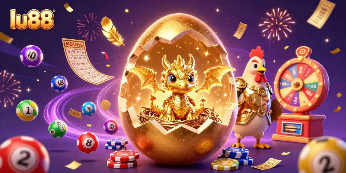 Experience thrilling gaming action at lu88 with vibrant golden elements and lottery excitement.