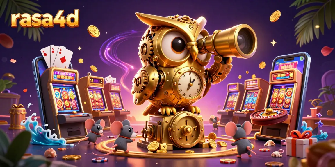 Memenangkan jackpot di rasa4d dengan ilustrasi kasino yang penuh warna dan ratusan elemen bermain.