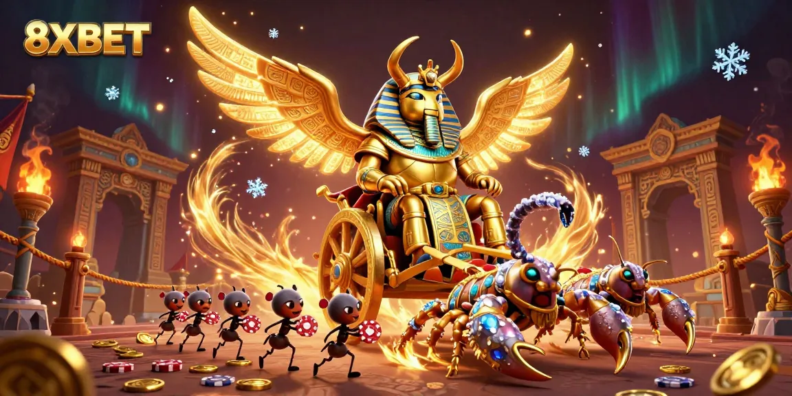 Bet big with thrilling 8XBET gaming as colossal scarab beetles and scorpions take center stage!