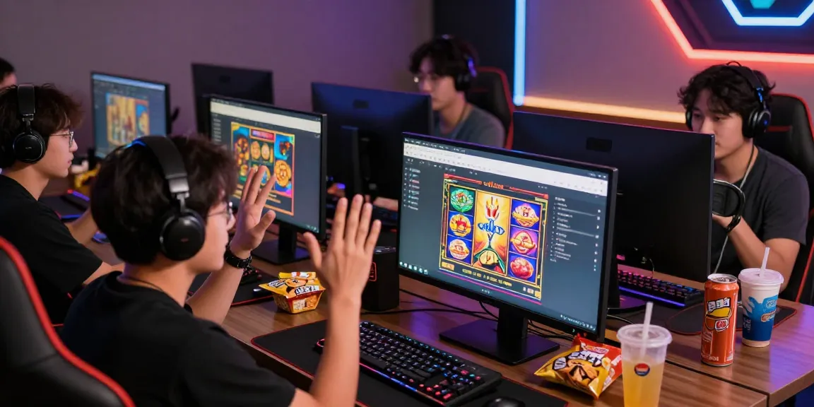 Suasana permainan slot online di Cipung138 dengan pemain merayakan kemenangan besar.