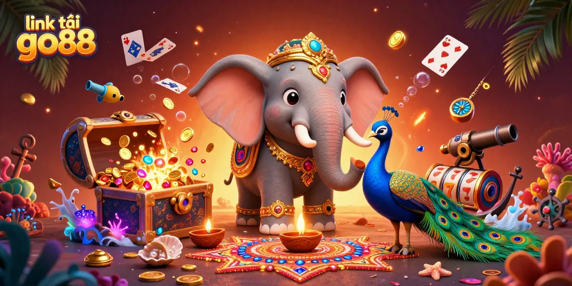 Engage with link tải go88 for immersive gaming experiences in this vibrant 3D casino illustration.