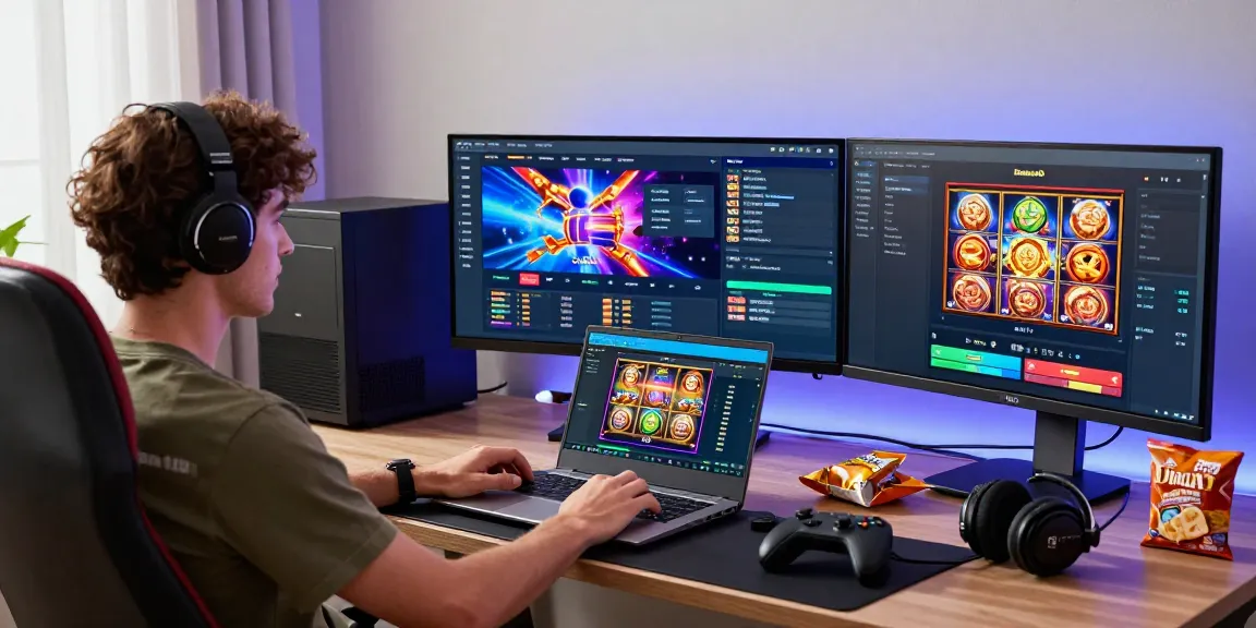 Pengguna diana4d bermain di platform slot online modern dengan suasana gaming yang energik.
