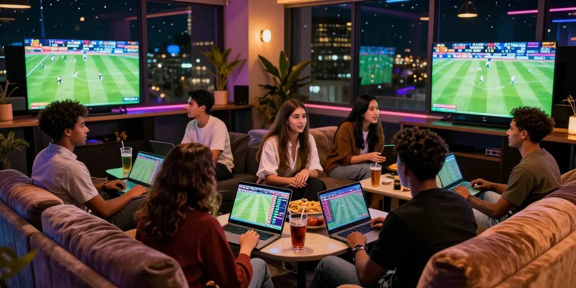 Exciting sports betting lounge showcasing Prediksi Bola Malam Ini with friends enjoying games and sharing tips