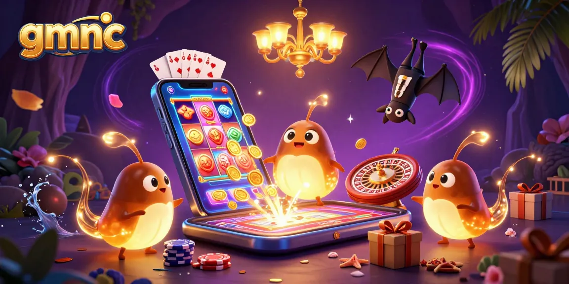 Spin the reels at GMNC's captivating cave casino illuminated by bioluminescent characters.