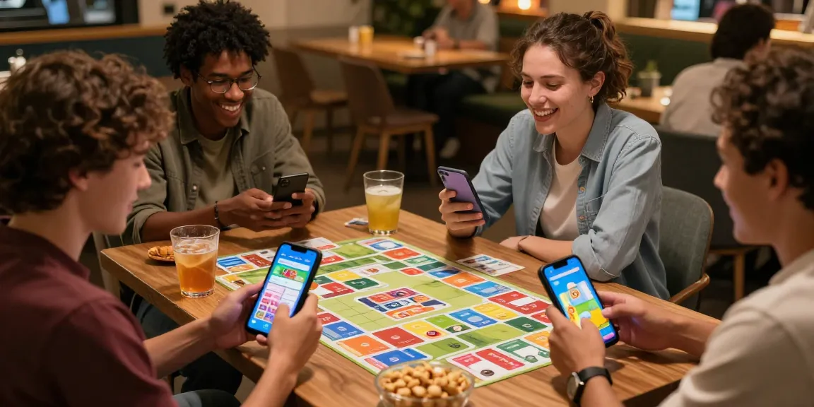Engaging Card Rummy gameplay on mobile devices with friends, highlighting app link and vibrant atmosphere.